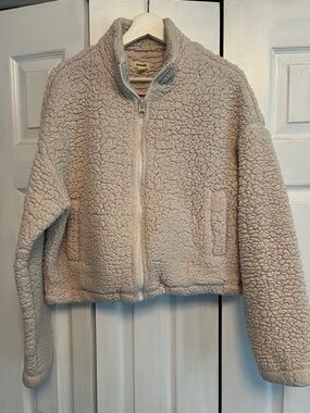Garage Beige Sherpa Zip Jacket